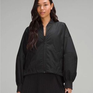 Lightweight Hem-Cinch Bomber Jacket